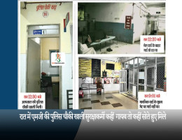 रात में एमजी की पुलिस चौकी खाली सुरक्षाकर्मी कहीं  गायब तो कहीं सोते हुए मिले