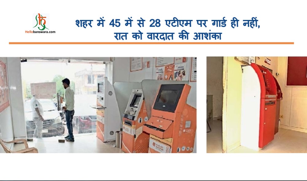 शहर में 45 में से 28 एटीएम पर गार्ड ही नहीं, रात को वारदात की आशंका