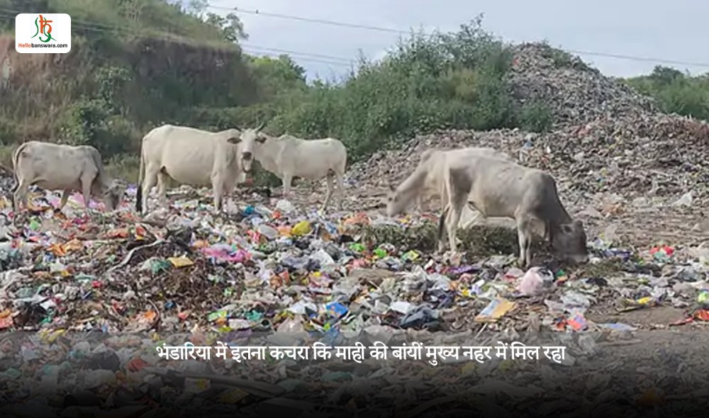 भंडारिया में इतना कचरा कि माही की बांयीं मुख्य नहर में मिल रहा