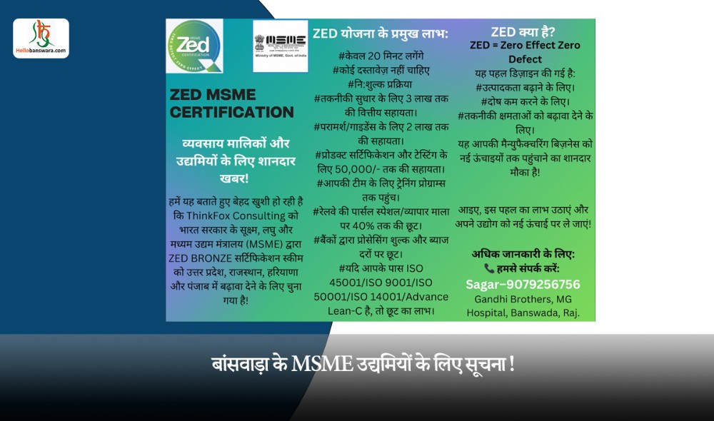 बांसवाड़ा के MSME उद्यमियों के लिए सूचना!