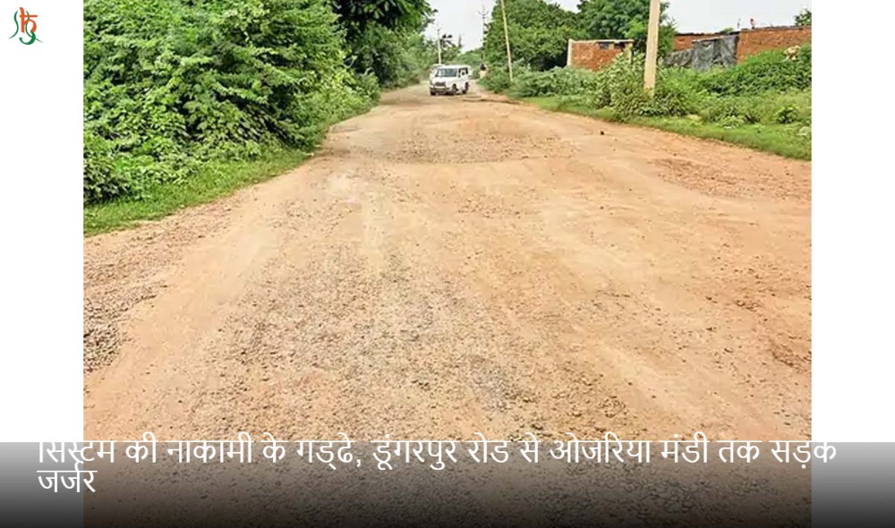 सिस्टम की नाकामी के गड्ढे, डूंगरपुर रोड से ओजरिया मंडी तक सड़क जर्जर