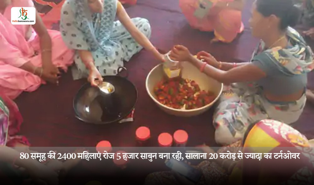 80 समूह की 2400 महिलाएं रोज 5 हजार साबुन बना रही, सालाना 20 करोड़ से ज्यादा का टर्नओवर