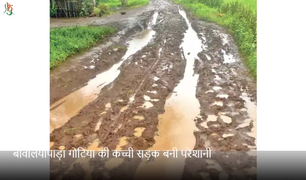 बावलियापाड़ा गोटिया की कच्ची सड़क बनी परेशानी