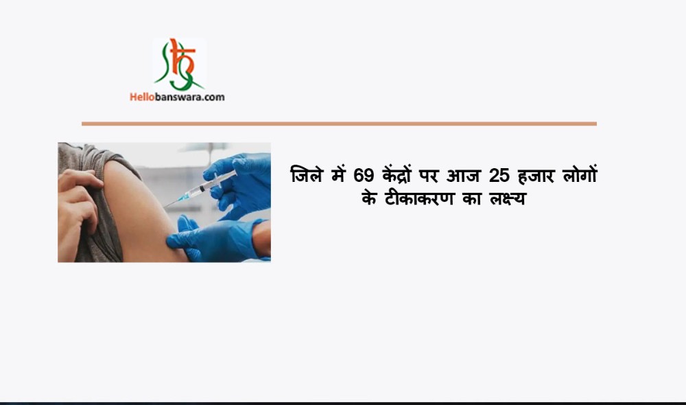 जिले में 69 केंद्रों पर आज 25 हजार लोगों के टीकाकरण का लक्ष्य