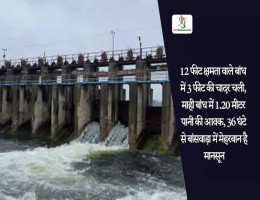 12 फीट क्षमता वाले बांध में 3 फीट की चादर चली, माही बांध में 1.20 मीटर पानी की आवक, 36 घंटे से बांसवाड़ा में मेहरबान है मानसून