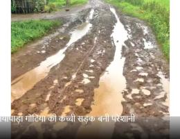 बावलियापाड़ा गोटिया की कच्ची सड़क बनी परेशानी