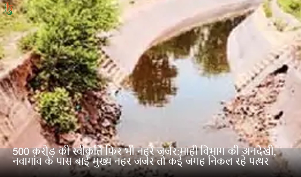 500 करोड़ की स्वीकृति फिर भी नहरें जर्जर:माही विभाग की अनदेखी, नवागांव के पास बाई मुख्य नहर जर्जर तो कई जगह निकल रहे पत्थर